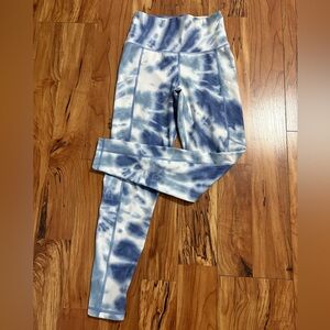 🦅  AMERICAN EAGLE Tie Dye Leggings Gym Yoga Women Small Athletic side pockets